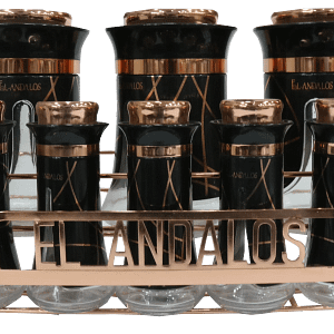 طقم توابل من الاندالس ، 8 قطع + حامل معدني