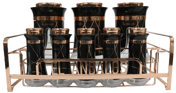 طقم توابل من الاندالس ، 8 قطع + حامل معدني