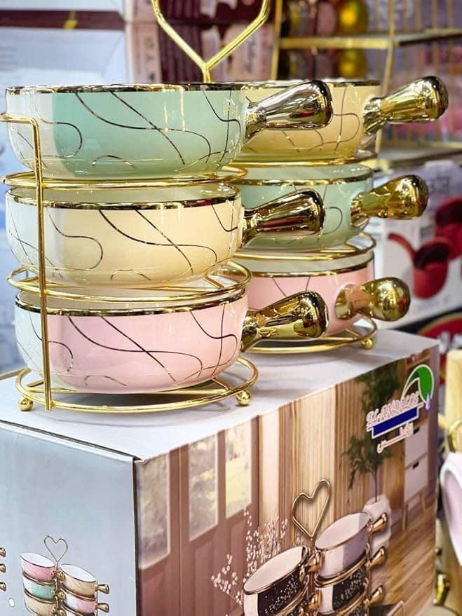 طقم مج شوربة + حامل الاندلس