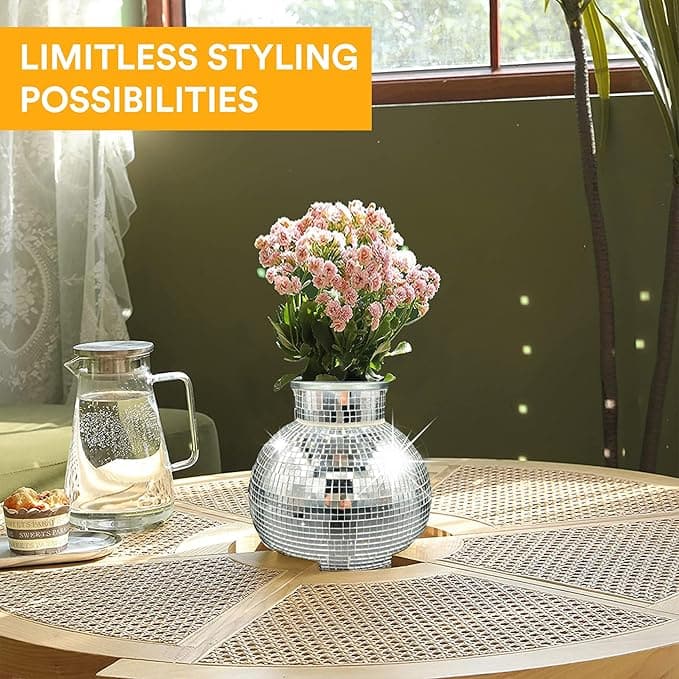 مزهرية كرة ديسكو عاكسة (Disco Ball Vase)
