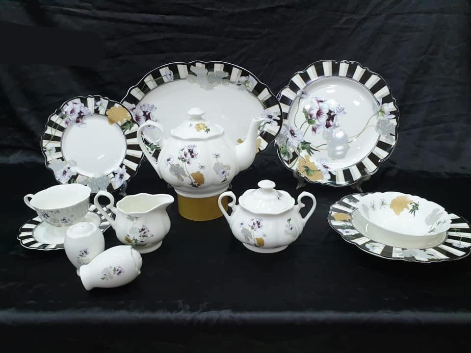 طقم عشا مستورد 45 قطعة لوتس